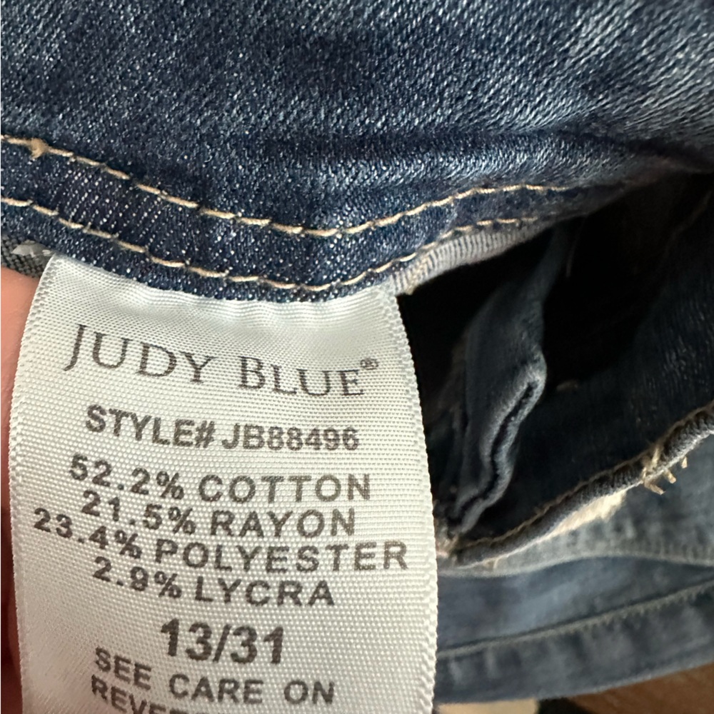 Women's Elastic Waist Denim Jeans - Blue - Picture 5 of 5